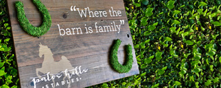 Personalized custom rustic wood signs by Urban Garden Studio Personalized handmade reclaimed wood sign featuring a moss logo, rustic wood signs by Urban Garden Studio.